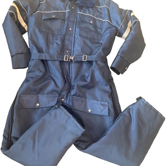 Vintage Guys Actionwear Snowmobile Outdoor Winter Suit Size XL Blue White As is - Picture 1 of 16